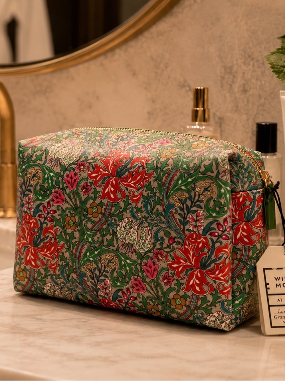 William Morris Floral Cosmetic Bag NWT Cottagecore Makeup Toiletry Pouch